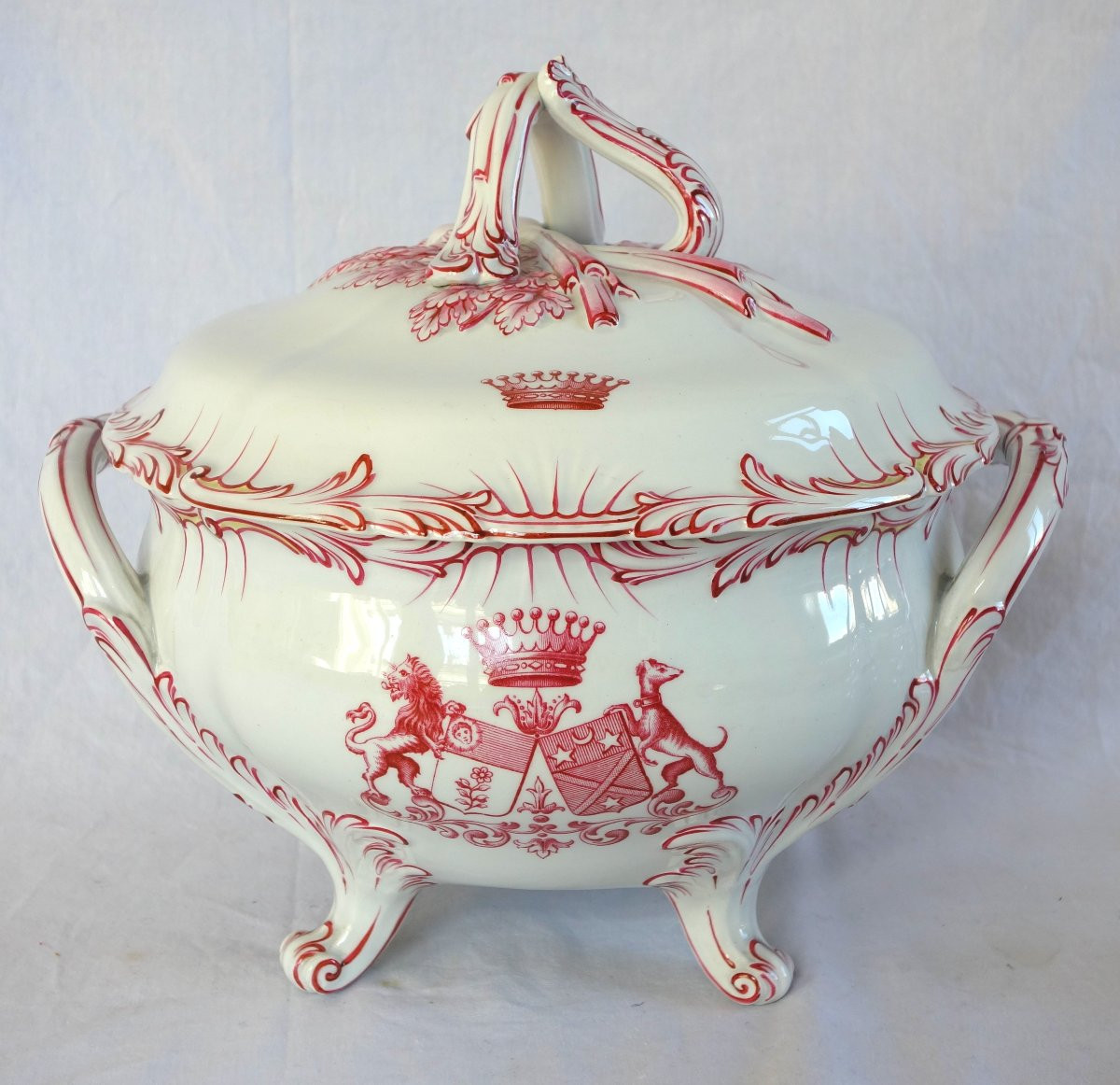 Lunéville - Earthenware Vegetable Dish With Double Comital Coat Of Arms - Late 19th Century -photo-4