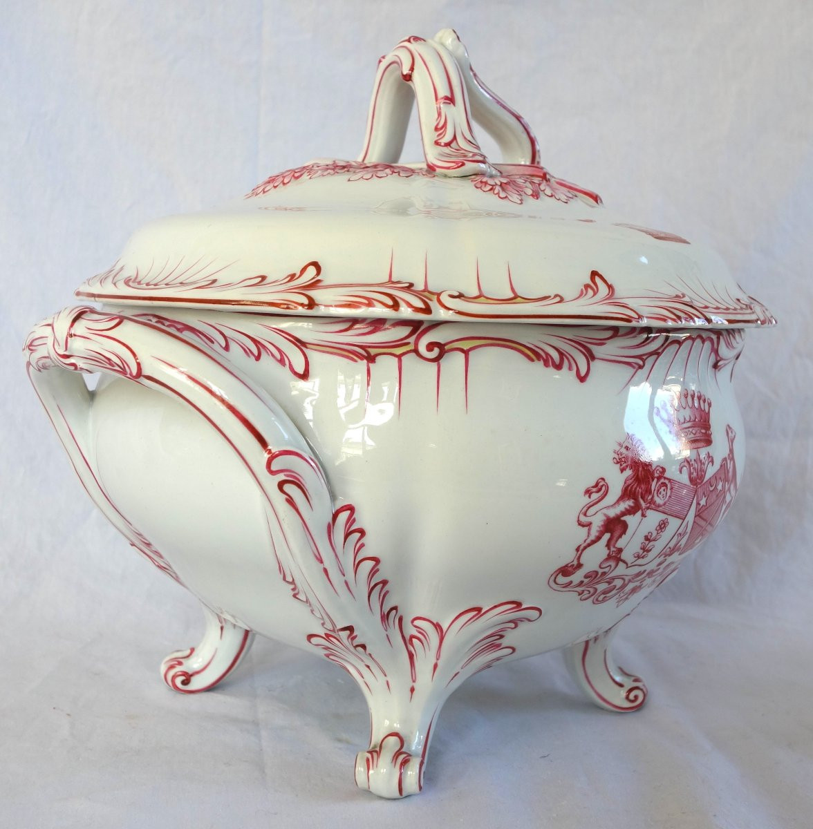 Lunéville - Earthenware Vegetable Dish With Double Comital Coat Of Arms - Late 19th Century -photo-1