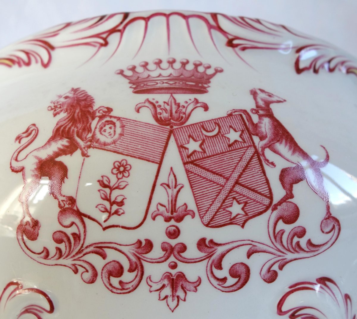 Lunéville - Earthenware Vegetable Dish With Double Comital Coat Of Arms - Late 19th Century -photo-4