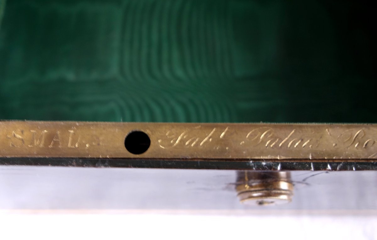 Couronne de Comte - Grand coffret / cassette à bijoux en ébène - époque 1850-photo-8