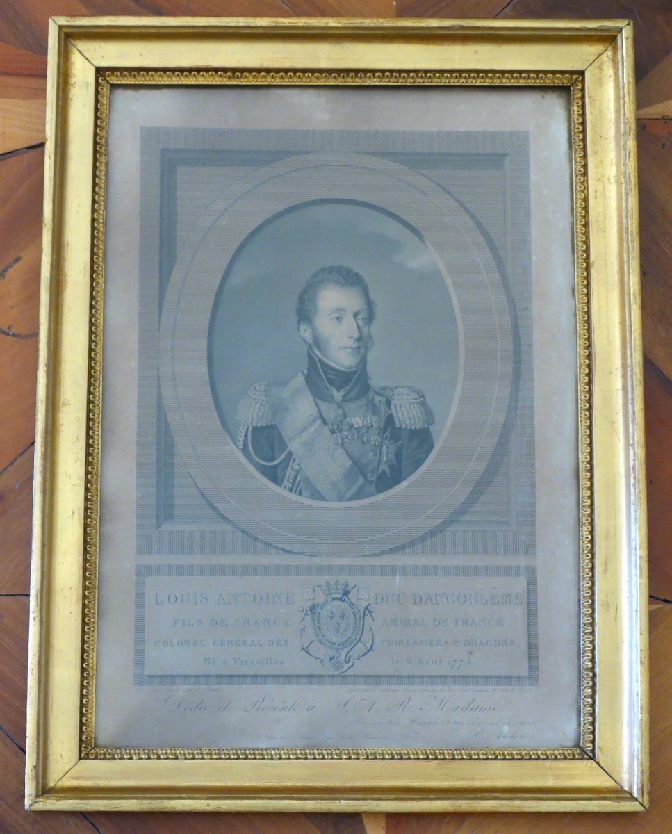 Royalist Engraving, Portrait Of Louis XIX, Dauphin Of France And Duke Of Angoulême -photo-3