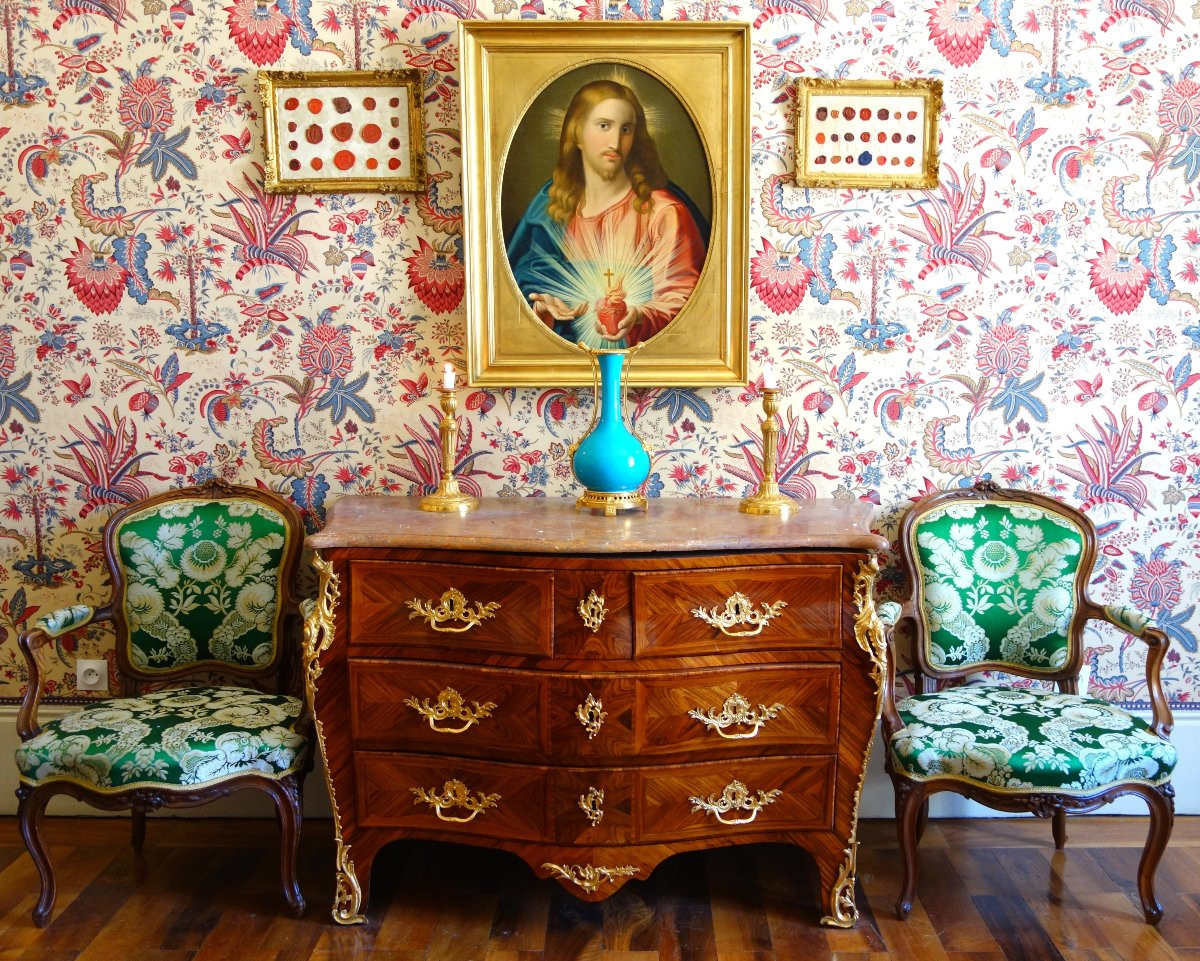 French School, Early 19th Century, The Sacred Heart Of Jesus, Oil On Canvas, Traditionalist-photo-6