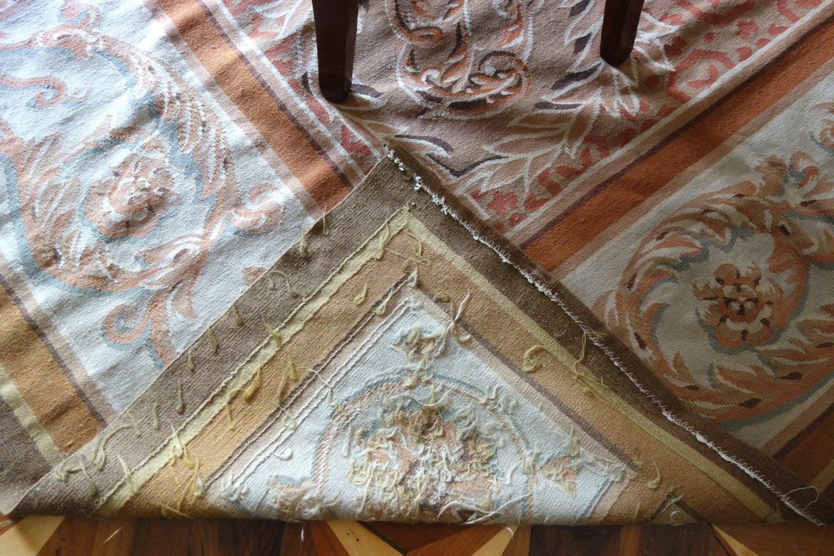 Large Aubusson Rug In Empire/restoration Style - 410cm X 300cm-photo-8