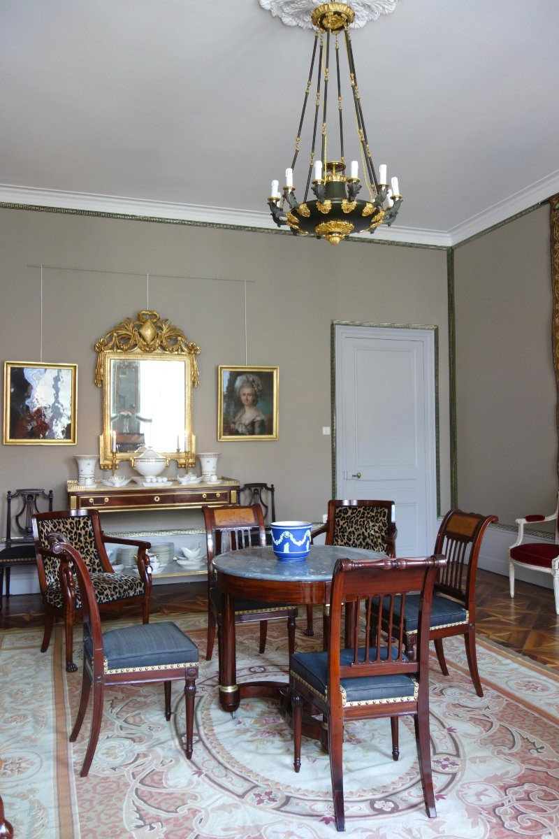 Grand lustre à 12 feux Empire d'époque Restauration en bronze patiné et doré, vers 1820-1830-photo-6