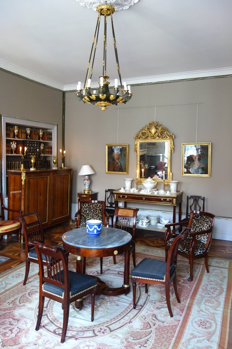 Grand lustre à 12 feux Empire d'époque Restauration en bronze patiné et doré, vers 1820-1830-photo-7