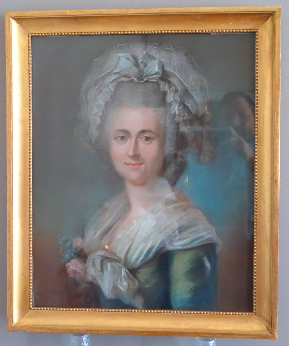 French School, 18th Century, Pair Of Louis XVI Period Pastel Portraits-photo-2