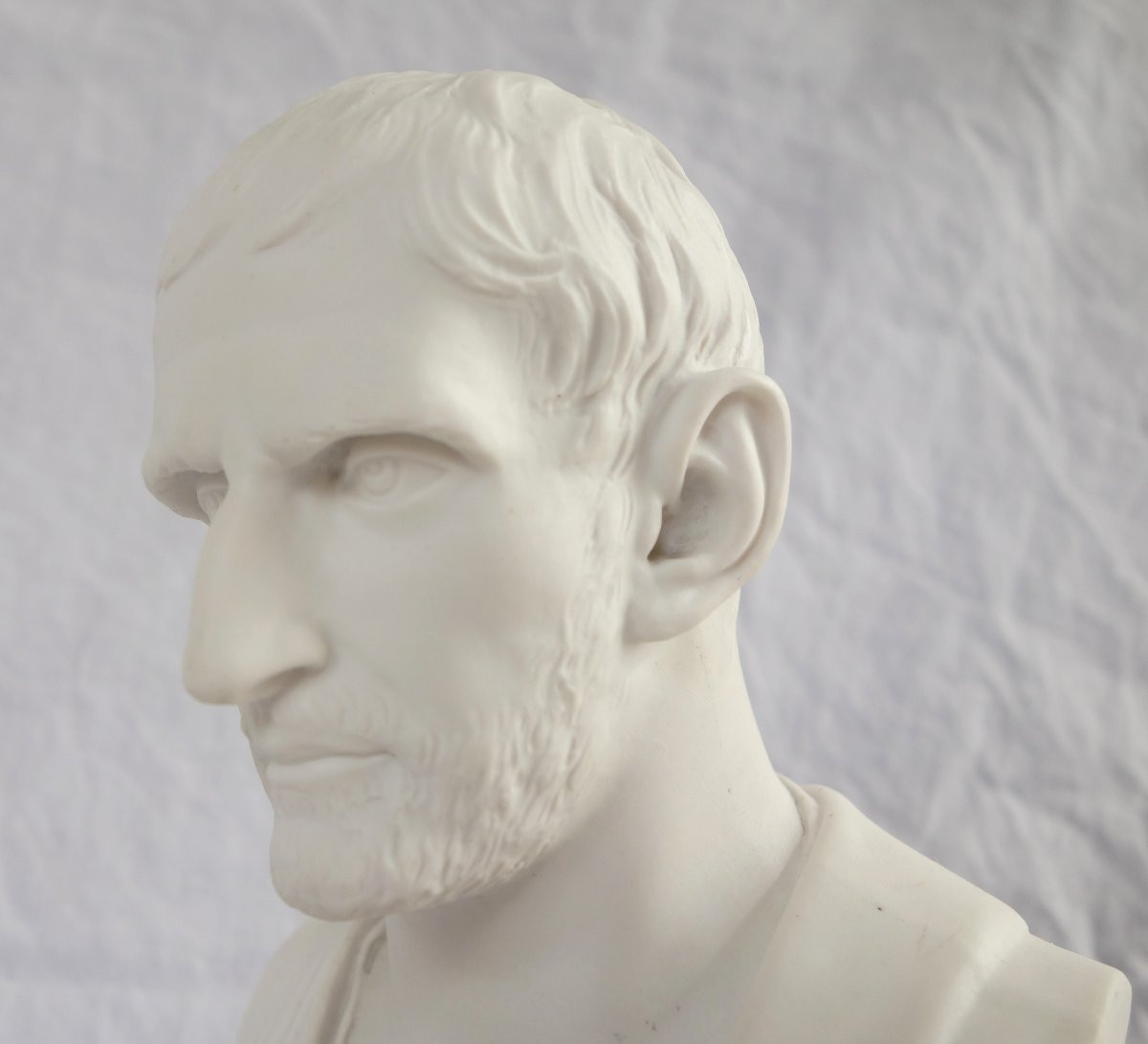 Manufacture Impériale de Sèvres - buste de Brutus en biscuit de Porcelaine - signé et daté 1867-photo-2