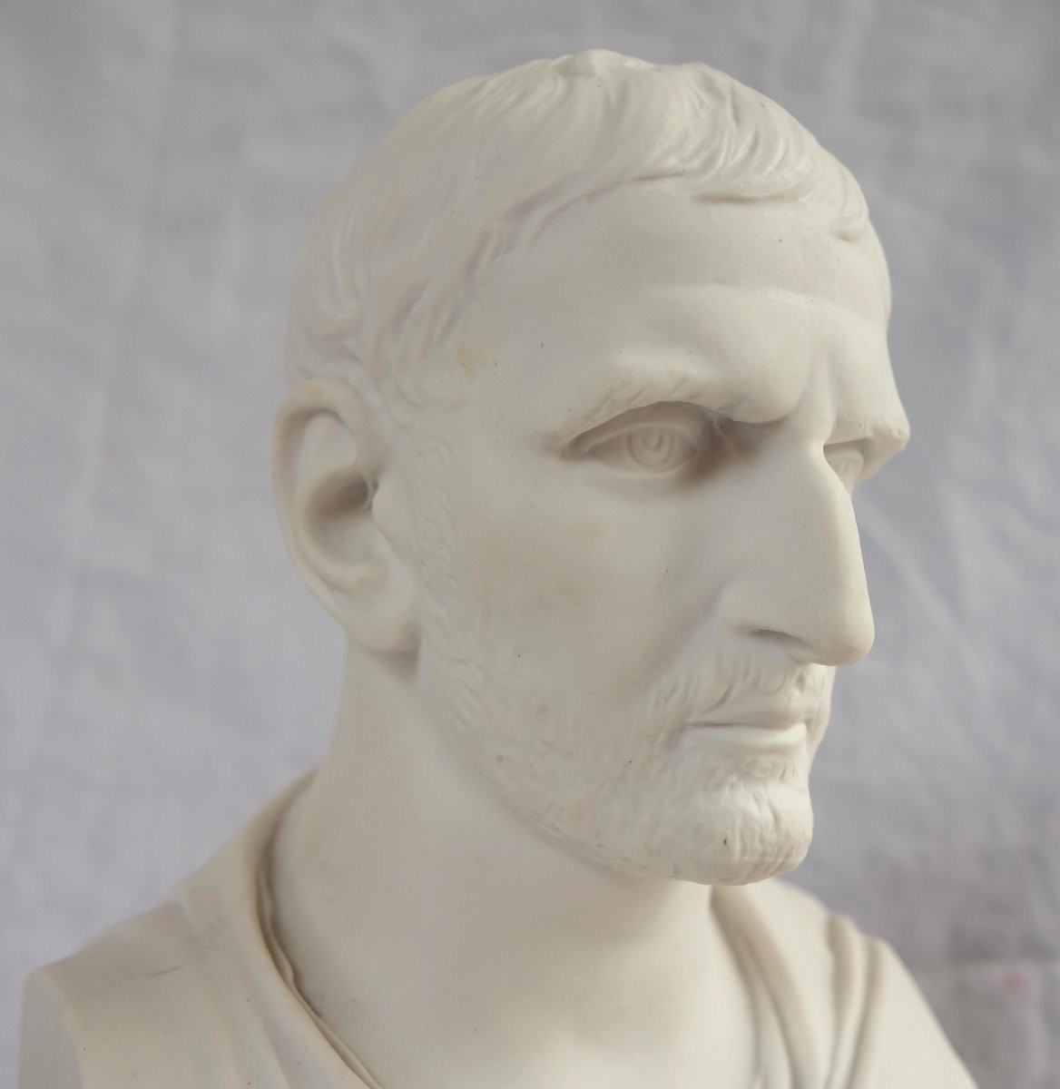 Manufacture Impériale de Sèvres - buste de Brutus en biscuit de Porcelaine - signé et daté 1867-photo-4