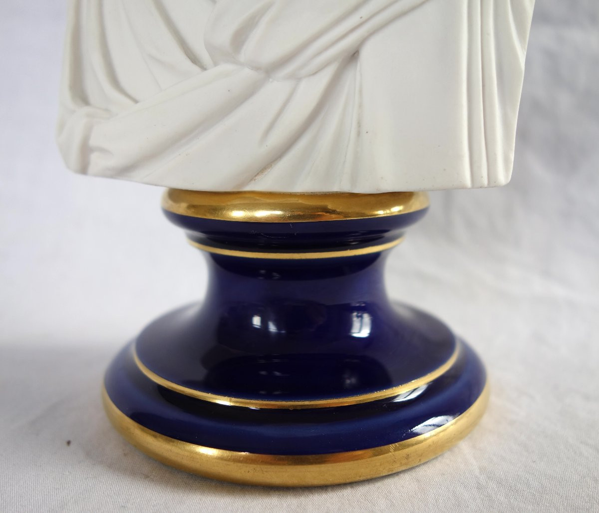 Manufacture Impériale de Sèvres - buste de Brutus en biscuit de Porcelaine - signé et daté 1867-photo-5