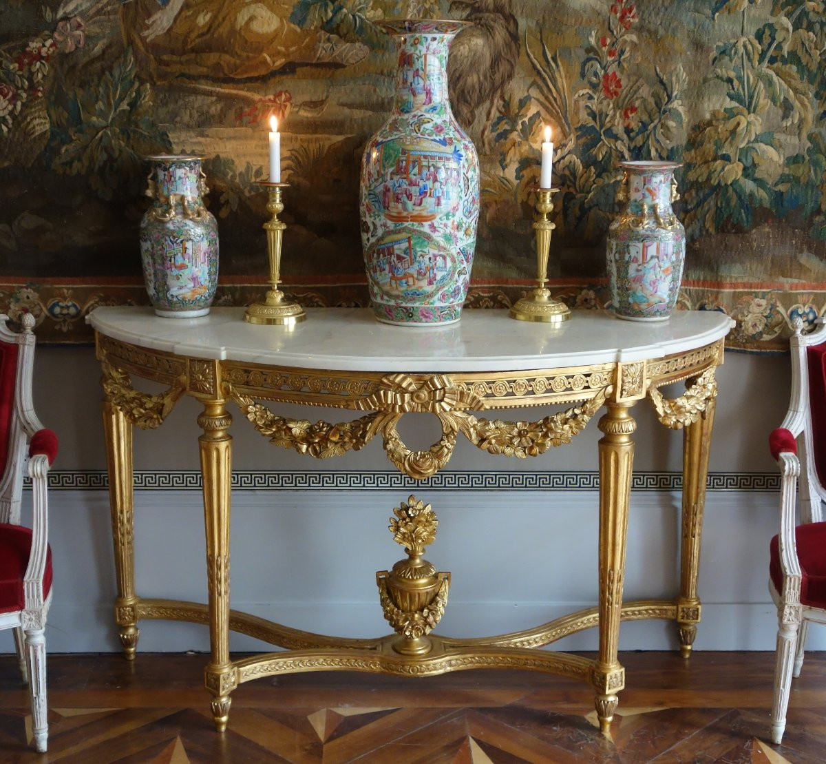 Paire de vases / potiches en porcelaine de Canton, Chine vers 1880 - 36cm-photo-6