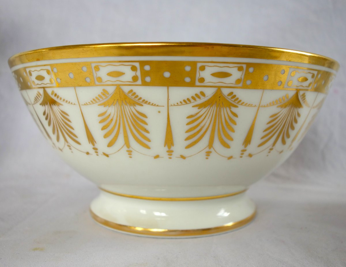 Paris Porcelain Coffee Set Gilt With Fine Gold For 12 Guests  - Empire Period - 17 Pieces-photo-1