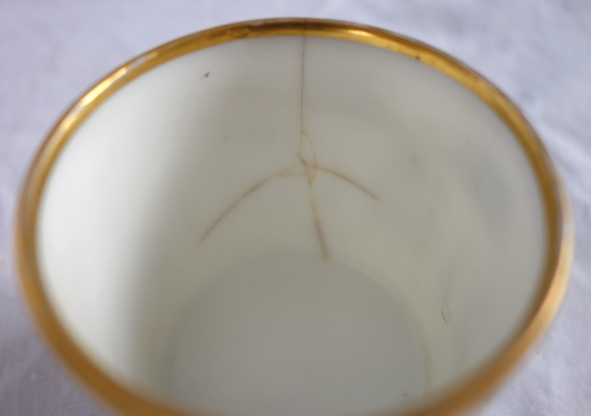 Paris Porcelain Coffee Set Gilt With Fine Gold For 12 Guests  - Empire Period - 17 Pieces-photo-8