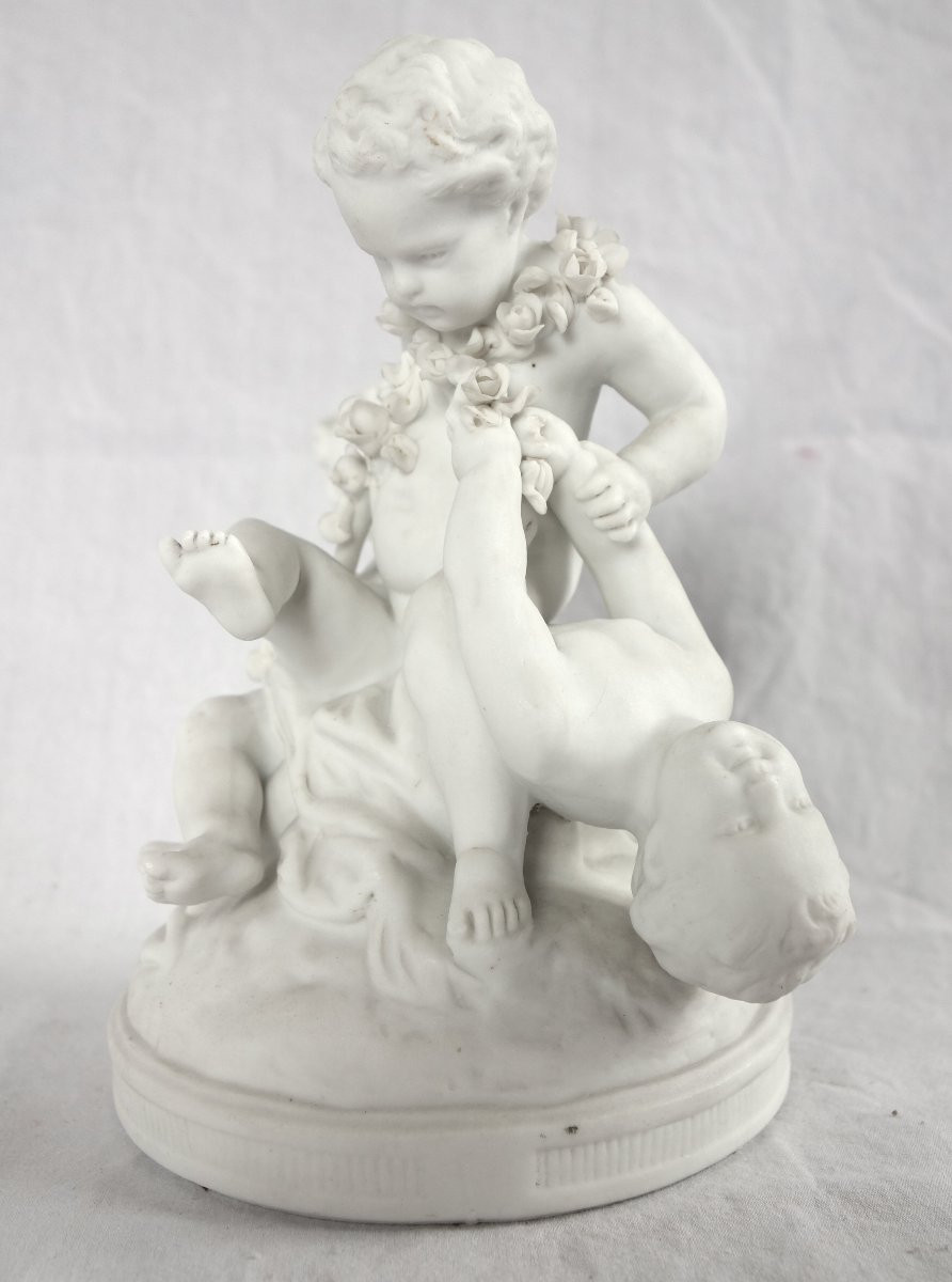 Pair Of Cookie Groups: Playing Putti - Louis XVI Style 19th Century-photo-4