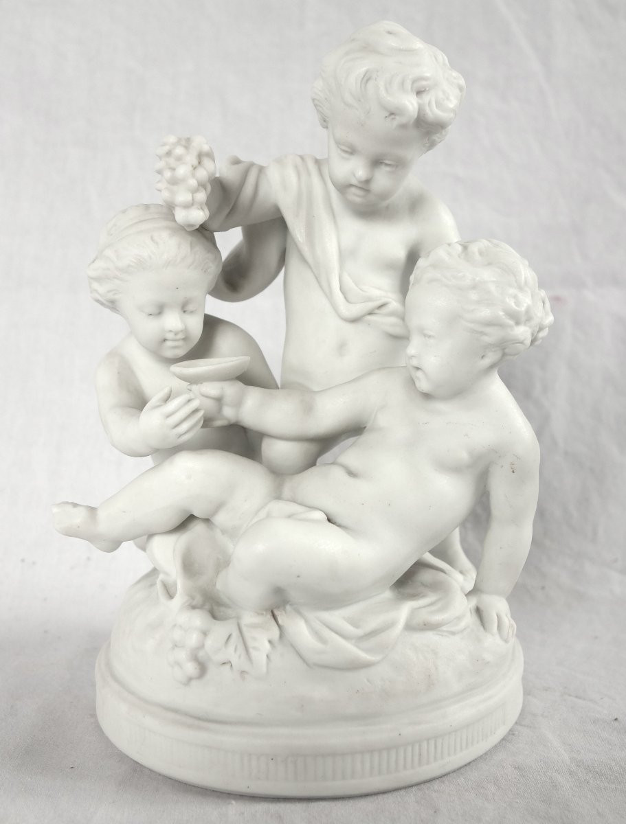 Pair Of Cookie Groups: Playing Putti - Louis XVI Style 19th Century-photo-2