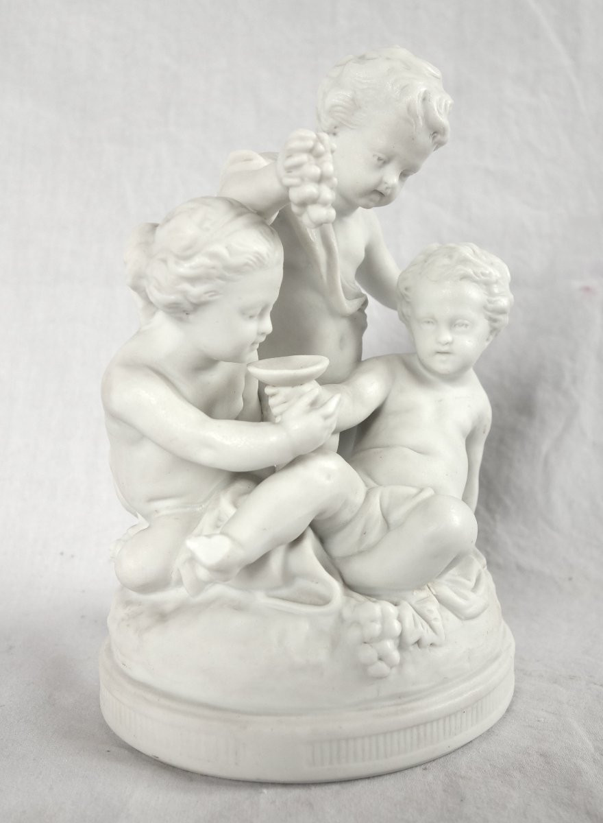 Pair Of Cookie Groups: Playing Putti - Louis XVI Style 19th Century-photo-3