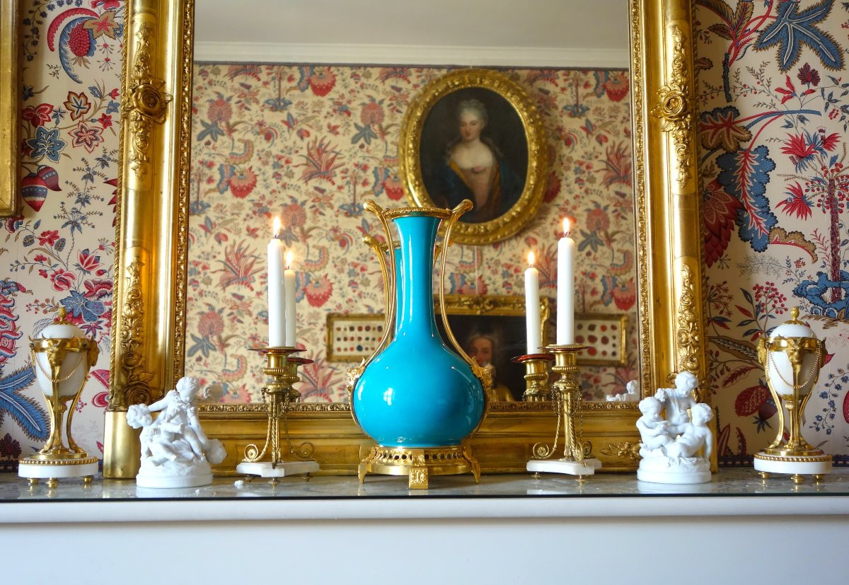 Pair Of Tripod Candlesticks In Gilt Bronze And Marble, Louis XVI Style-photo-5