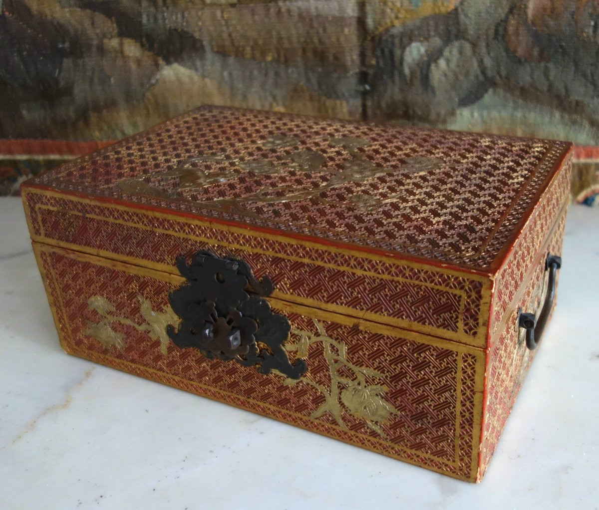 Chine - boite coffret en laque sculptée d'époque Qing - fin 19e début 20e siècle-photo-4