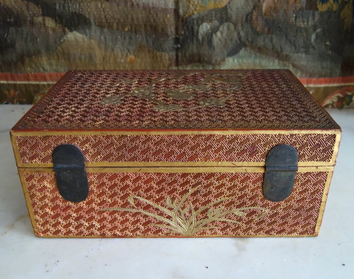Chine - boite coffret en laque sculptée d'époque Qing - fin 19e début 20e siècle-photo-1