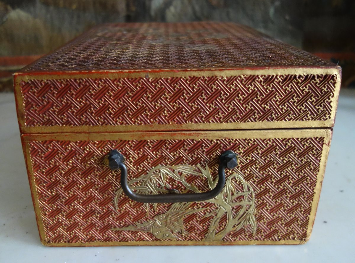 Chine - boite coffret en laque sculptée d'époque Qing - fin 19e début 20e siècle-photo-2