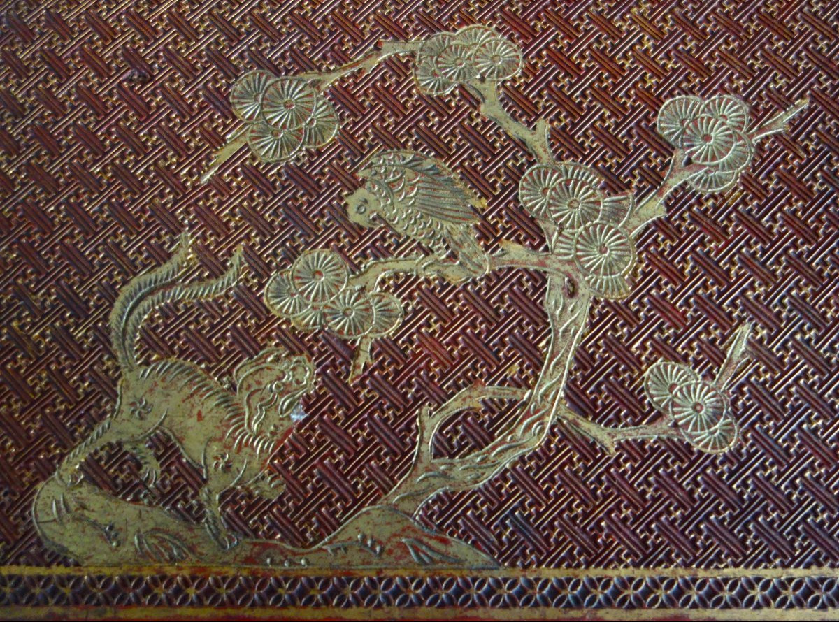 Chine - boite coffret en laque sculptée d'époque Qing - fin 19e début 20e siècle-photo-3