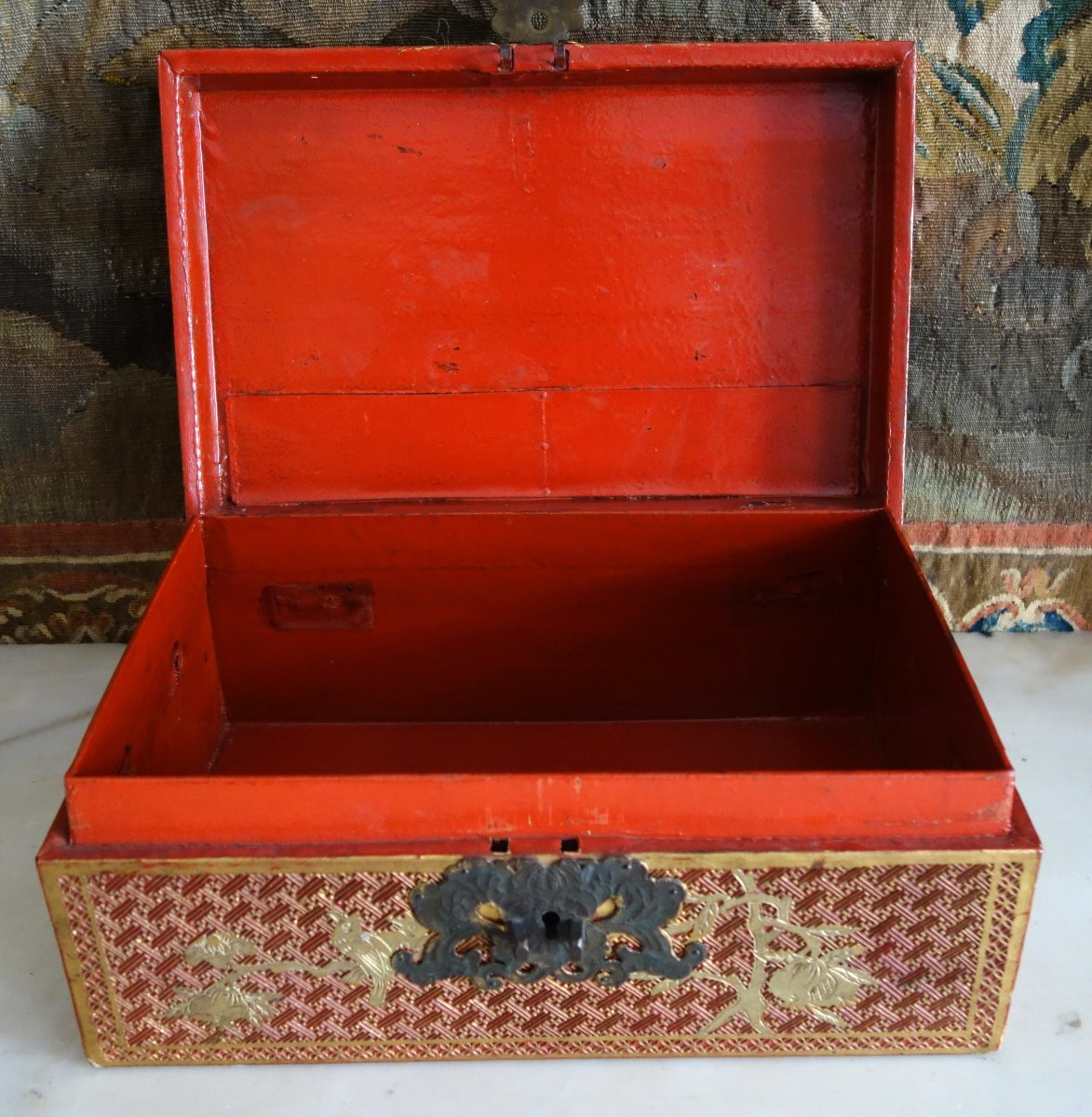 Chine - boite coffret en laque sculptée d'époque Qing - fin 19e début 20e siècle-photo-4