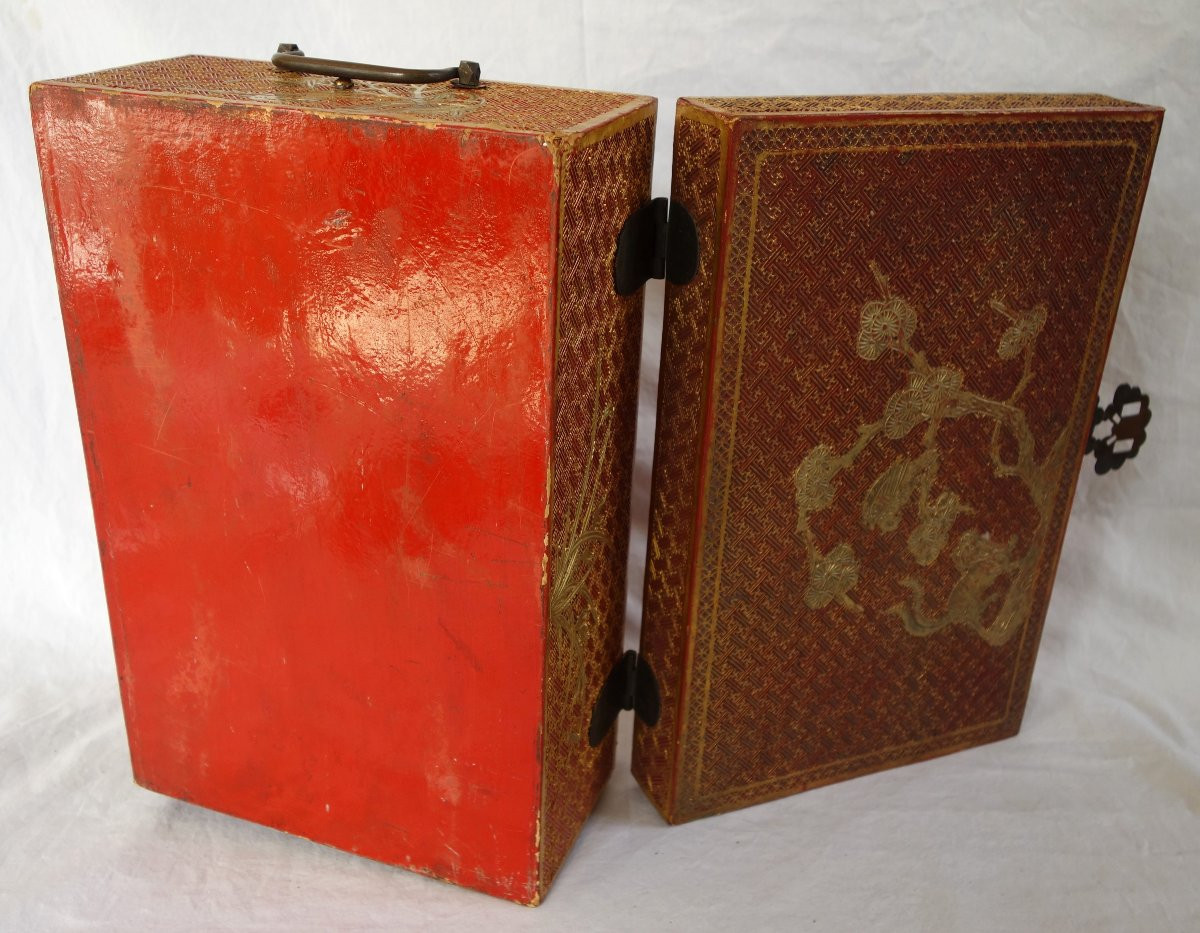 Chine - boite coffret en laque sculptée d'époque Qing - fin 19e début 20e siècle-photo-5