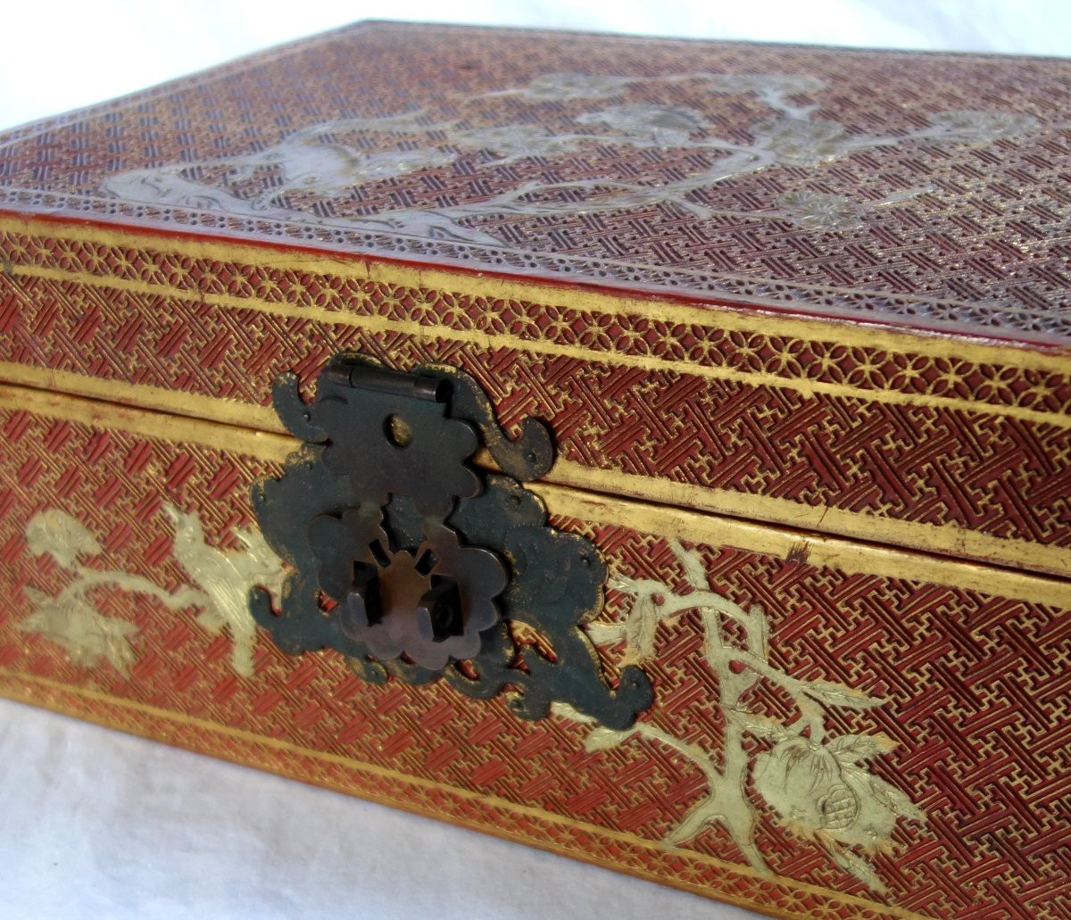 Chine - boite coffret en laque sculptée d'époque Qing - fin 19e début 20e siècle-photo-7