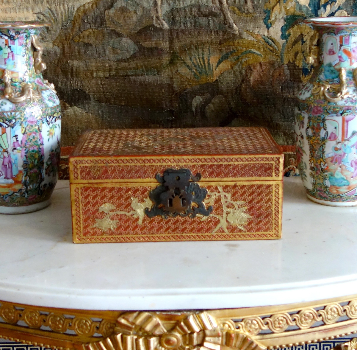 Chine - boite coffret en laque sculptée d'époque Qing - fin 19e début 20e siècle