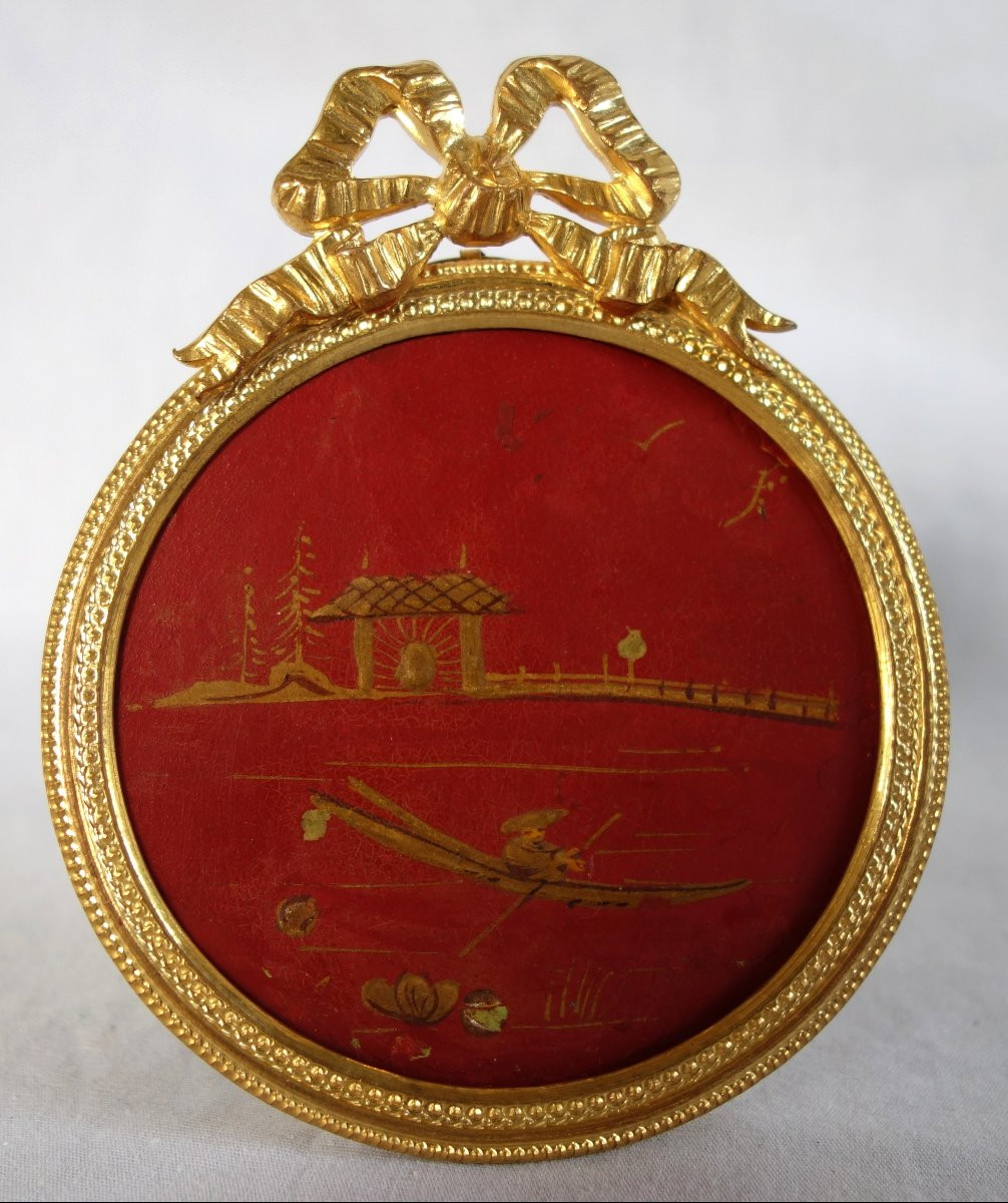 Chinese Miniature To Hang Or Stand - Bronze And Lacquer In The Chinese Style - Ca 1900-photo-3