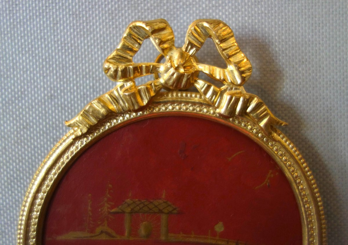 Chinese Miniature To Hang Or Stand - Bronze And Lacquer In The Chinese Style - Ca 1900-photo-4