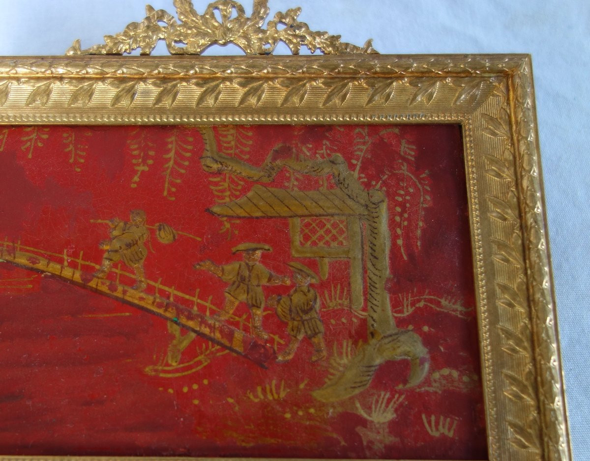 Chinese Miniature To Hang Or Stand - Bronze And Lacquer In The Chinese Style - Ca 1900-photo-3