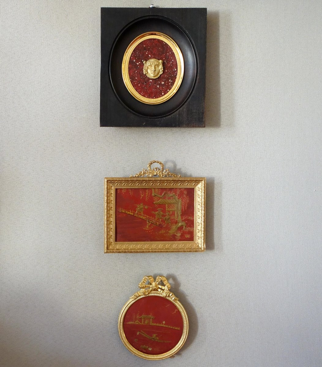 Chinese Miniature To Hang Or Stand - Bronze And Lacquer In The Chinese Style - Ca 1900-photo-7