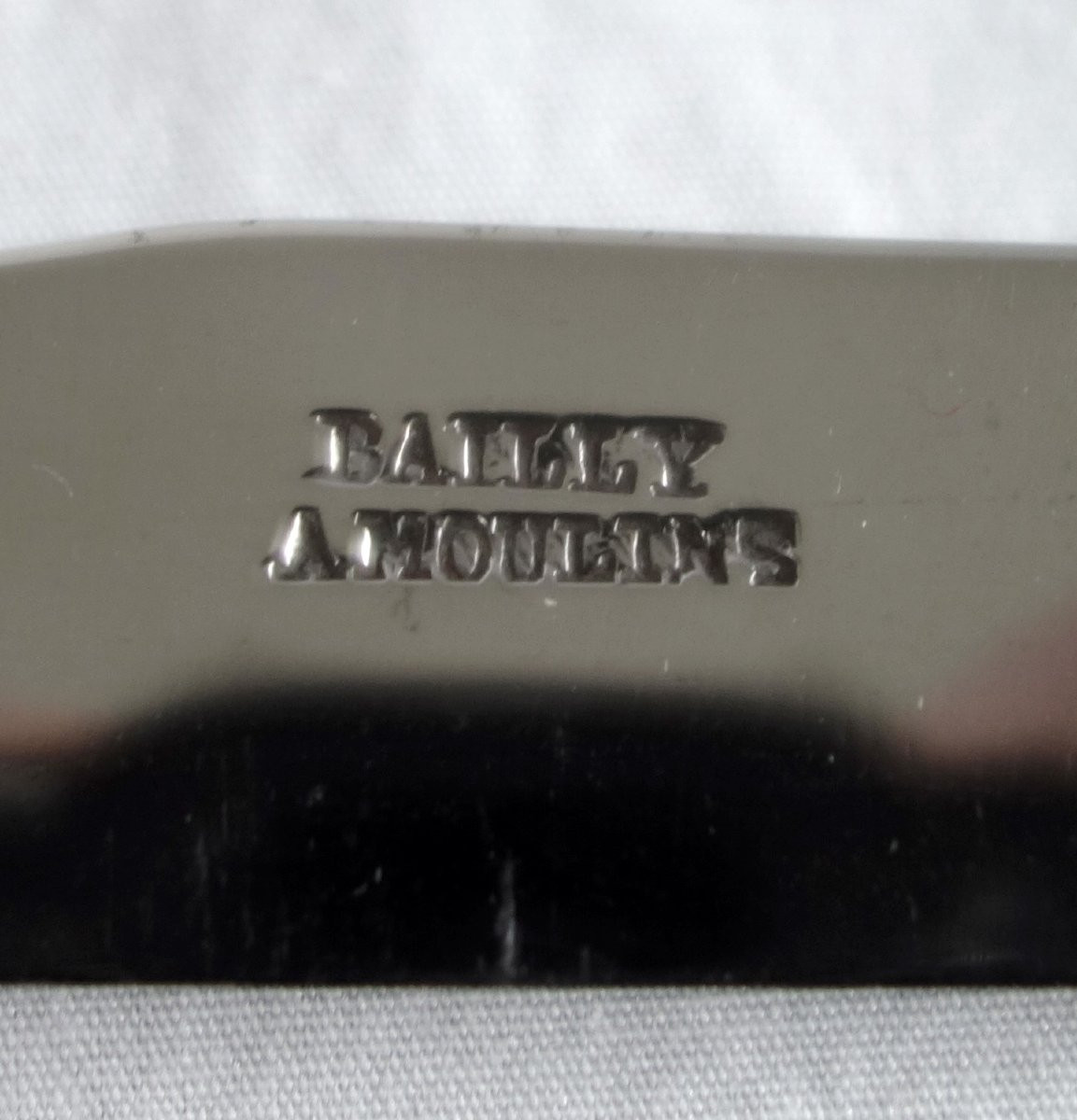 Couronne de Comte - Ménagère de 12 couteaux de table en ébène et argent massif - vers 1830-photo-2