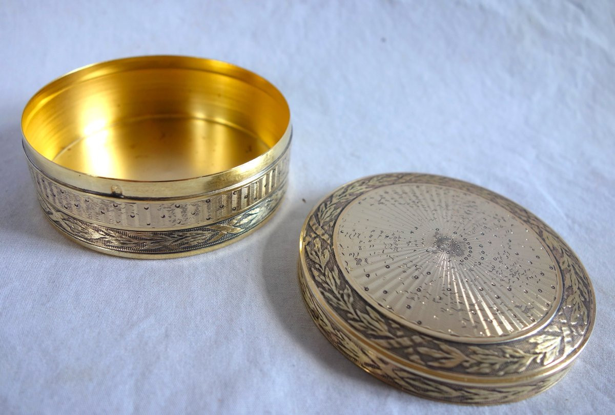 Bonbonnière In Vermeil - Solid Silver Chased And Gilded In Fine Gold-photo-4