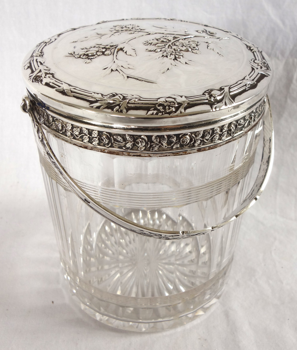 Baccarat Crystal And Sterling Silver Cookies Jar-photo-2