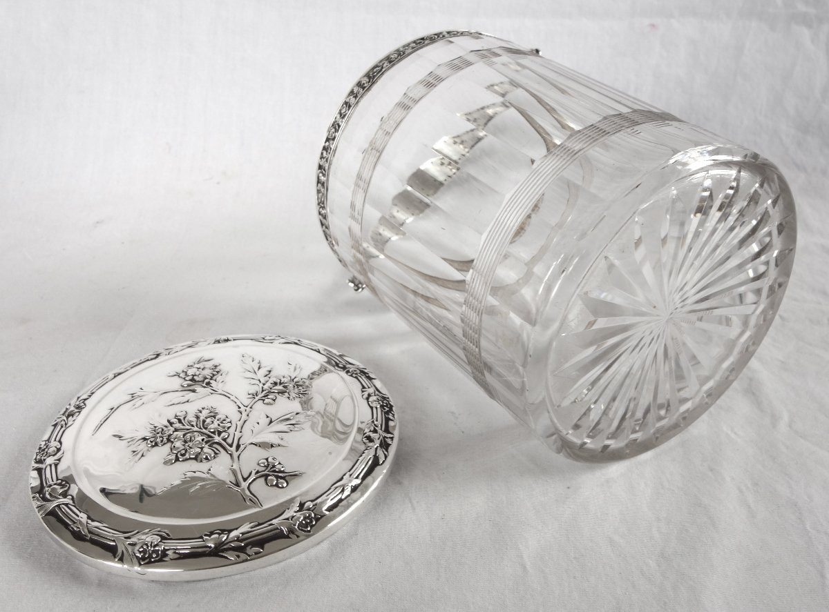 Baccarat Crystal And Sterling Silver Cookies Jar-photo-3