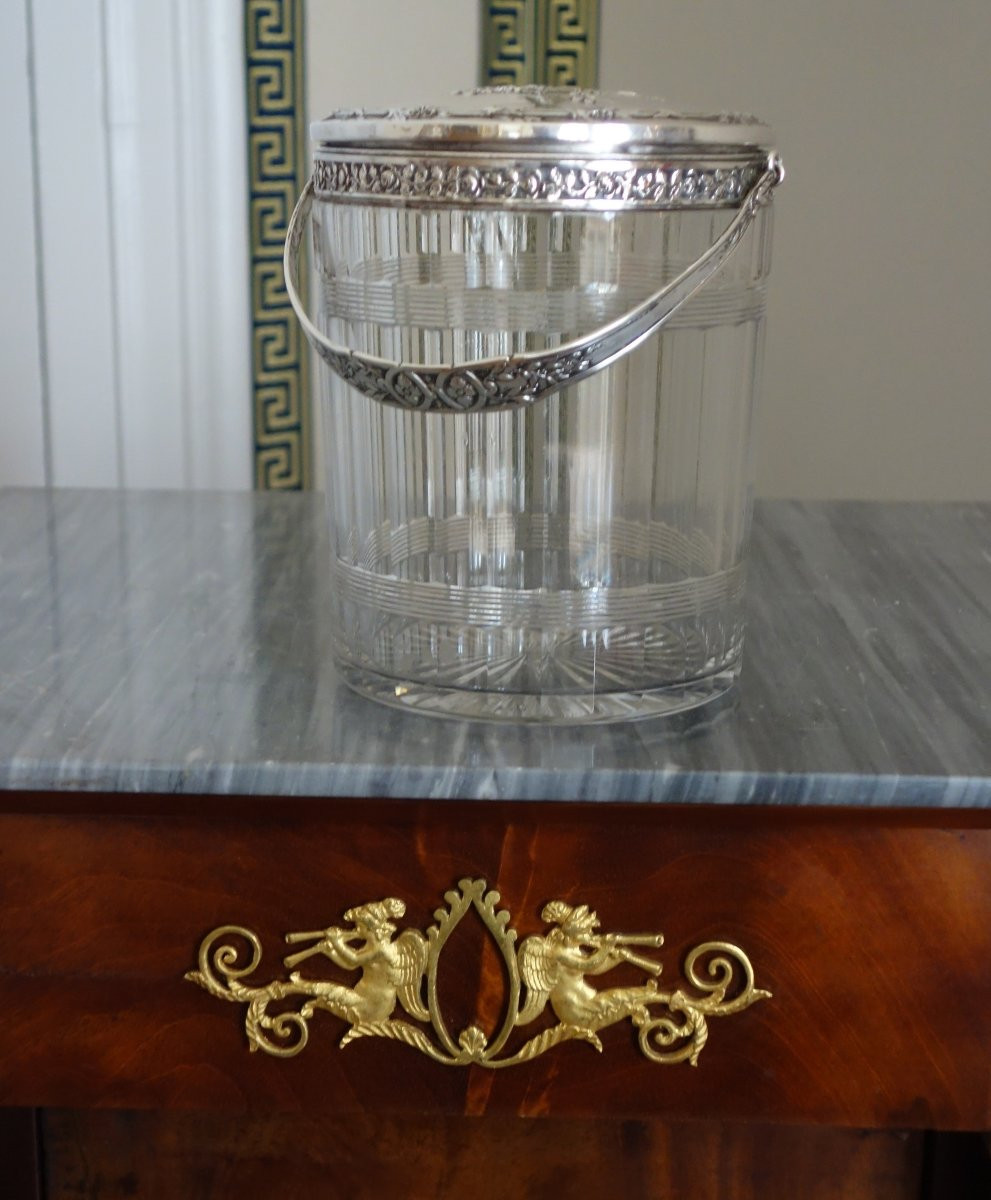Baccarat Crystal And Sterling Silver Cookies Jar-photo-4