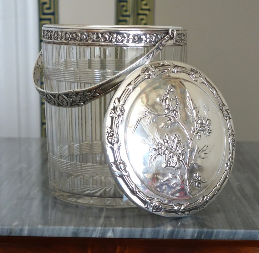 Baccarat Crystal And Sterling Silver Cookies Jar