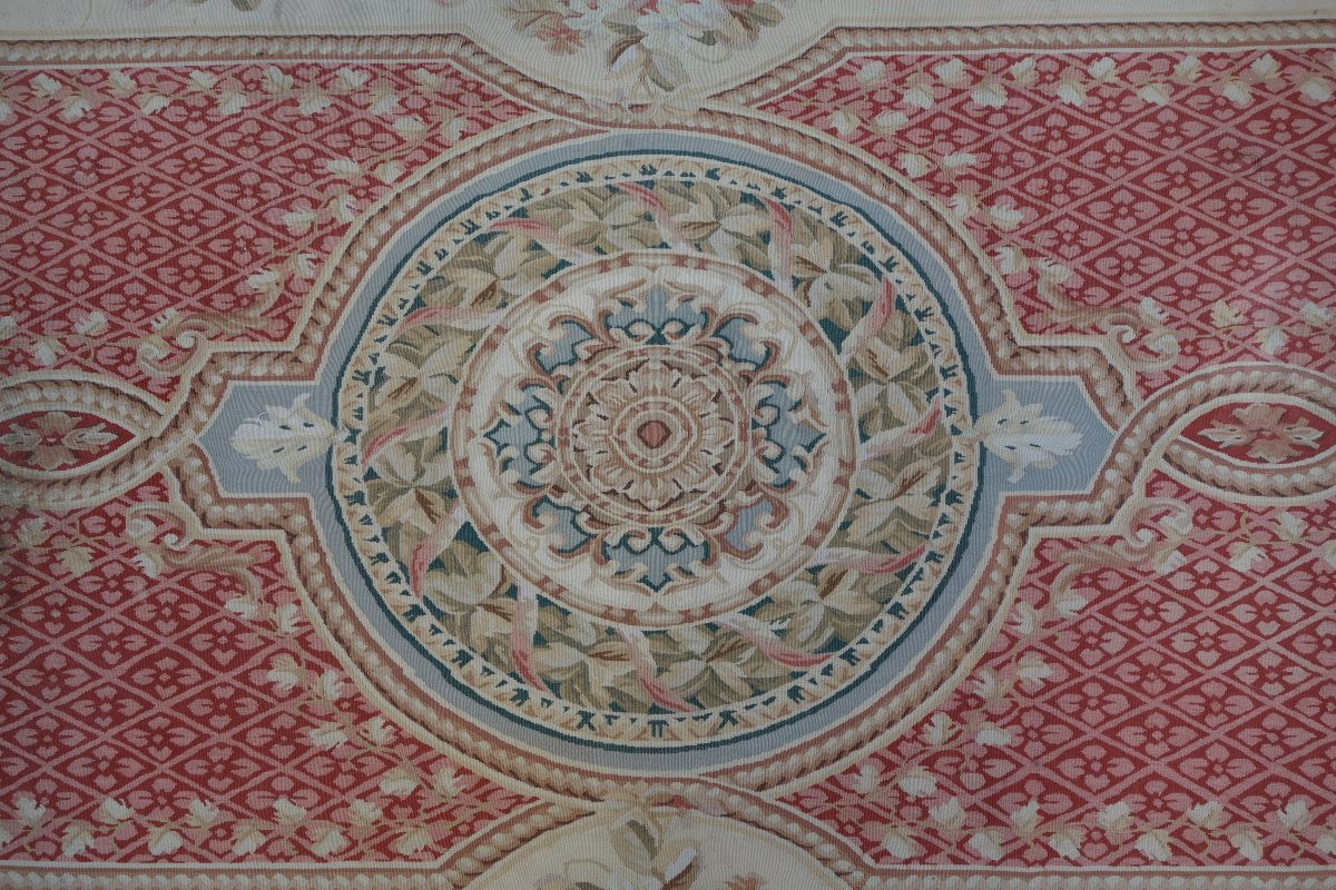 Grand tapis d'Aubusson de style Neoclassique - 371cm x 264cm-photo-3