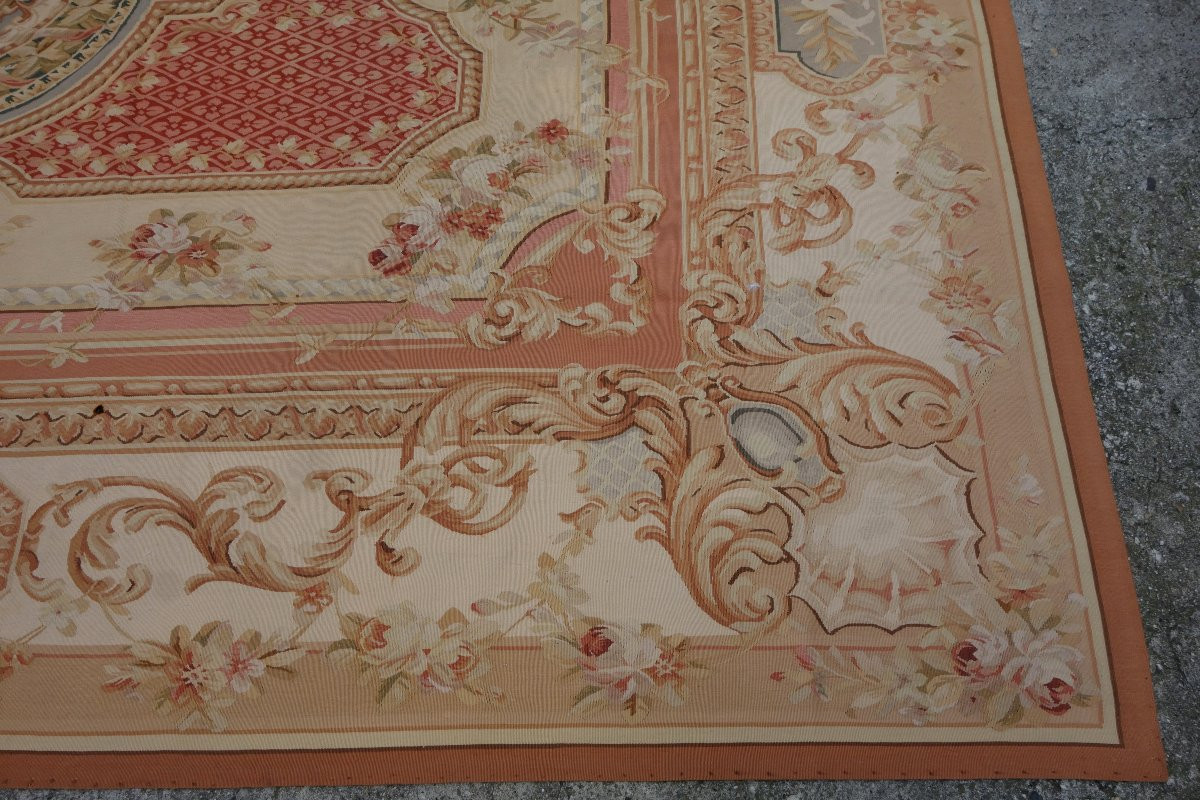 Grand tapis d'Aubusson de style Neoclassique - 371cm x 264cm-photo-4