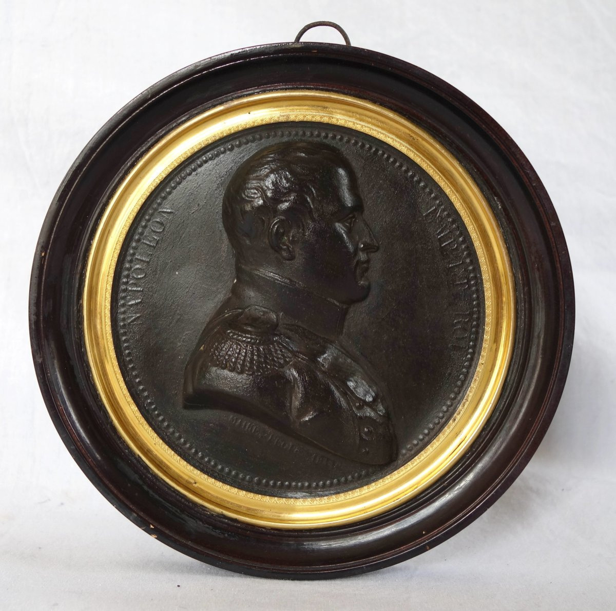 Grande miniature portrait en buste Napoléon Empereur & Roi - souvenir historique de l'Empire-photo-2