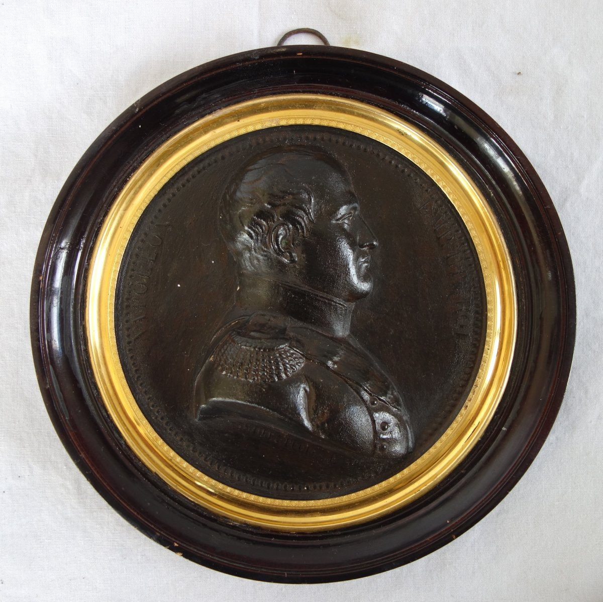 Grande miniature portrait en buste Napoléon Empereur & Roi - souvenir historique de l'Empire-photo-3