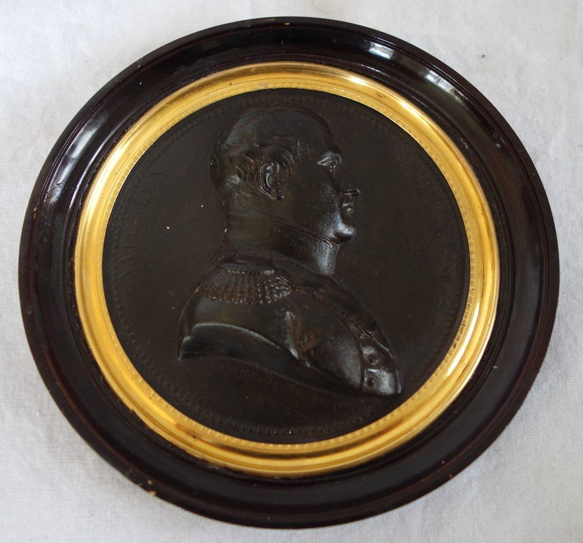 Grande miniature portrait en buste Napoléon Empereur & Roi - souvenir historique de l'Empire-photo-4