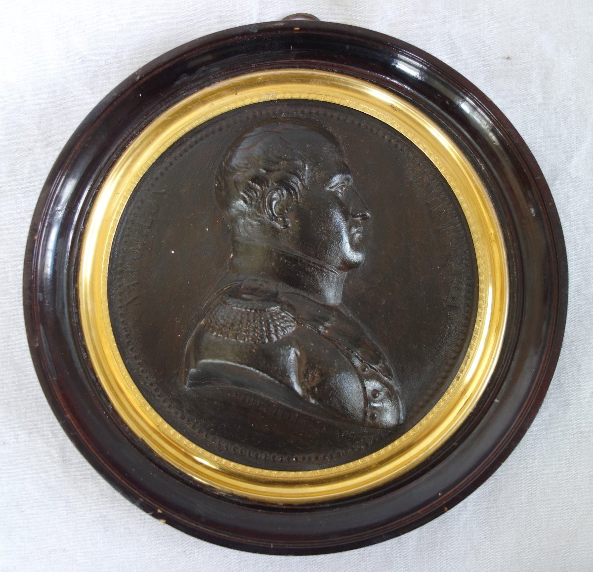 Grande miniature portrait en buste Napoléon Empereur & Roi - souvenir historique de l'Empire-photo-1