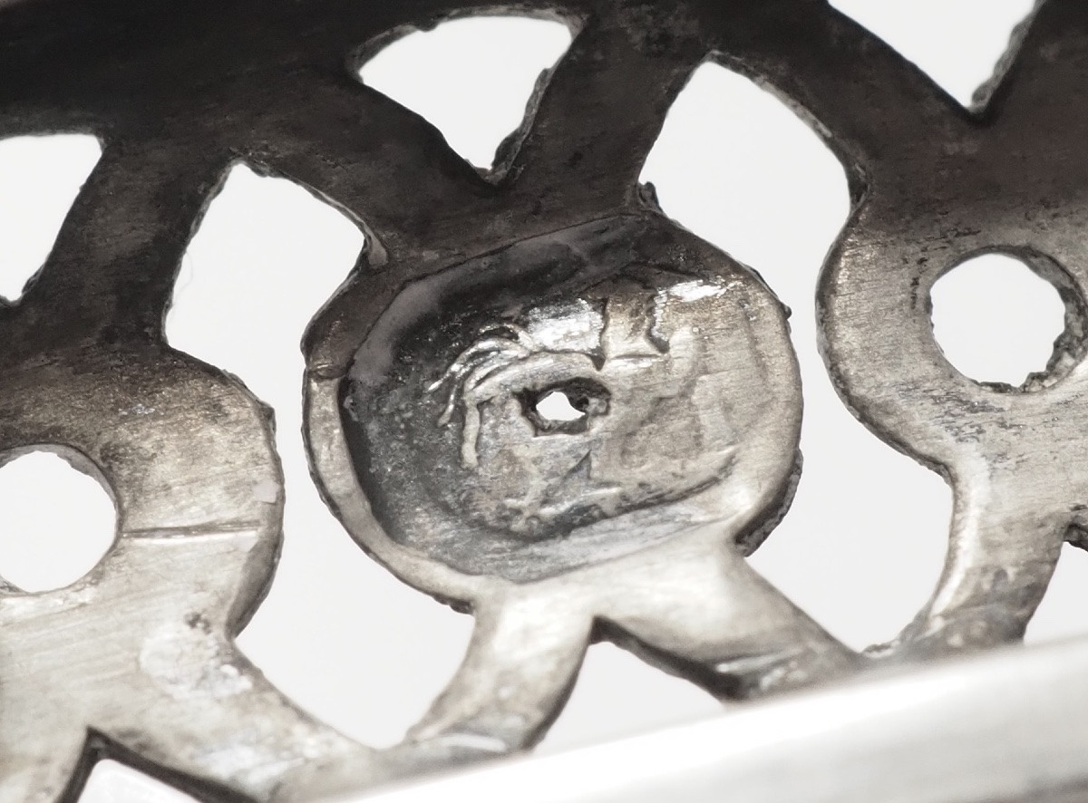 Suite 4 salerons / salières Empire en argent massif - allégorie de l'amour fidèle - poinçon Coq-photo-3