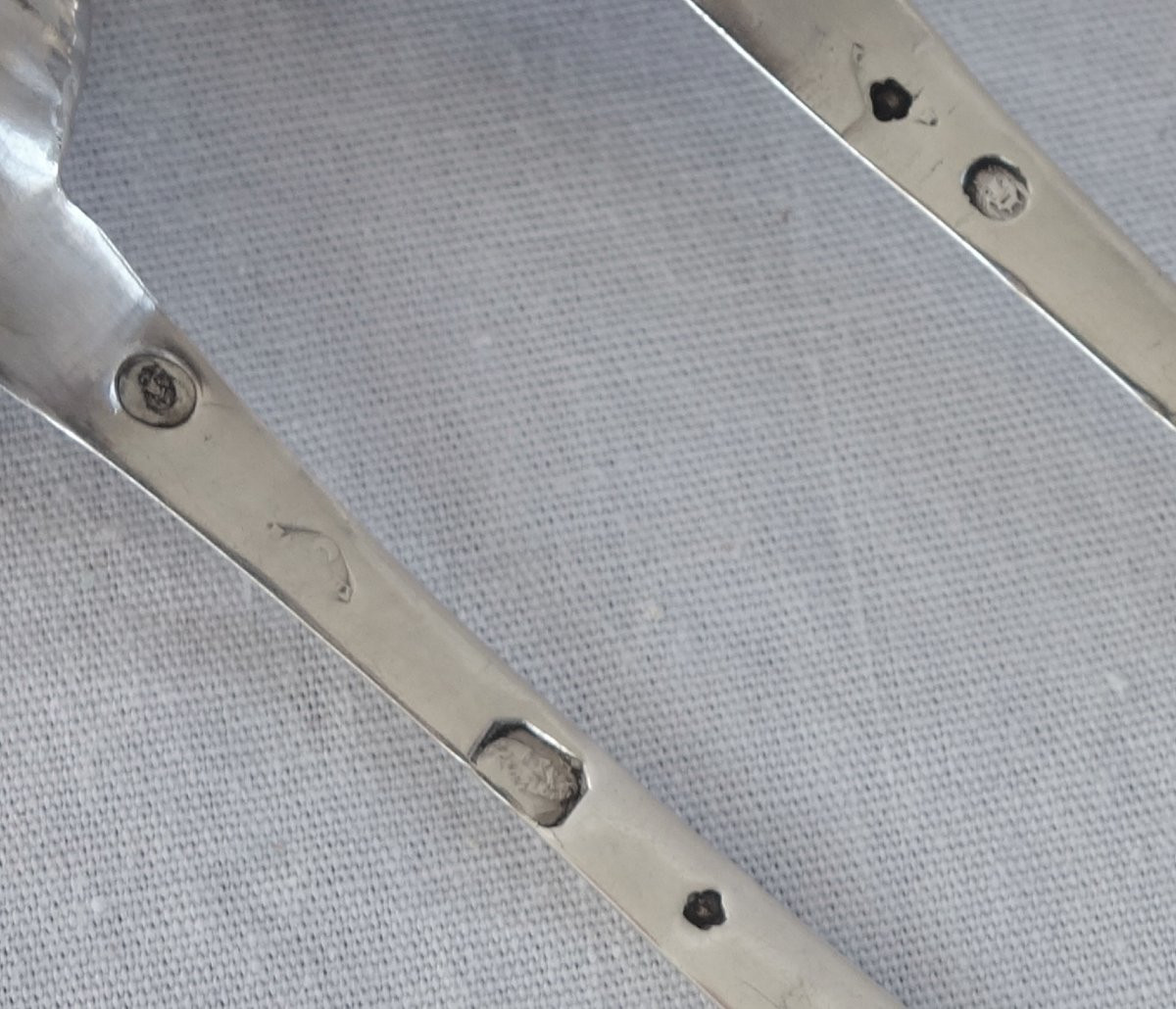Pair Of Late 18th/early 19th Century Solid Silver Mustard Spoons-photo-2