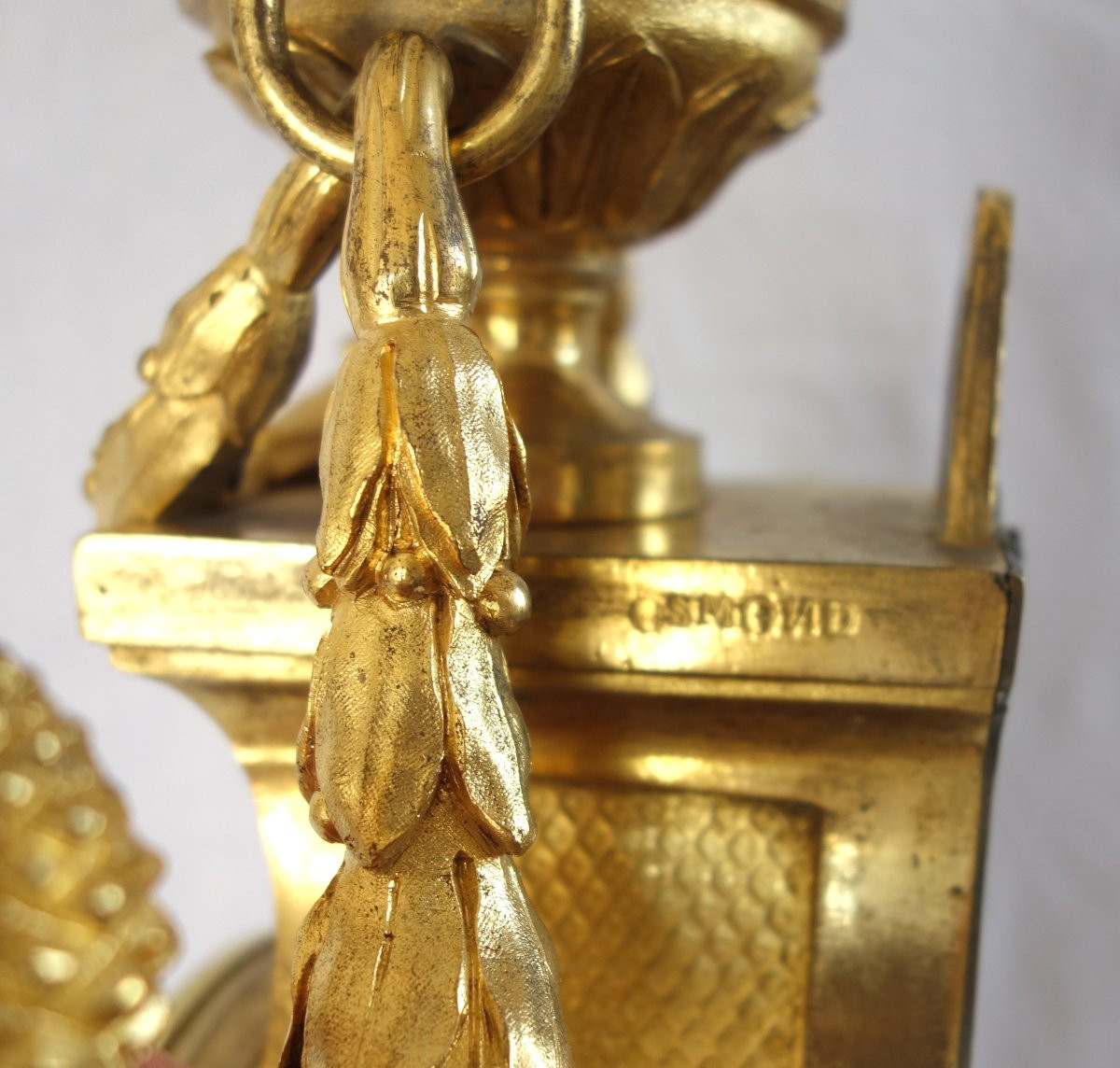 Osmond : cartel en bronze ciselé et doré d'époque Louis XVI - signé-photo-6