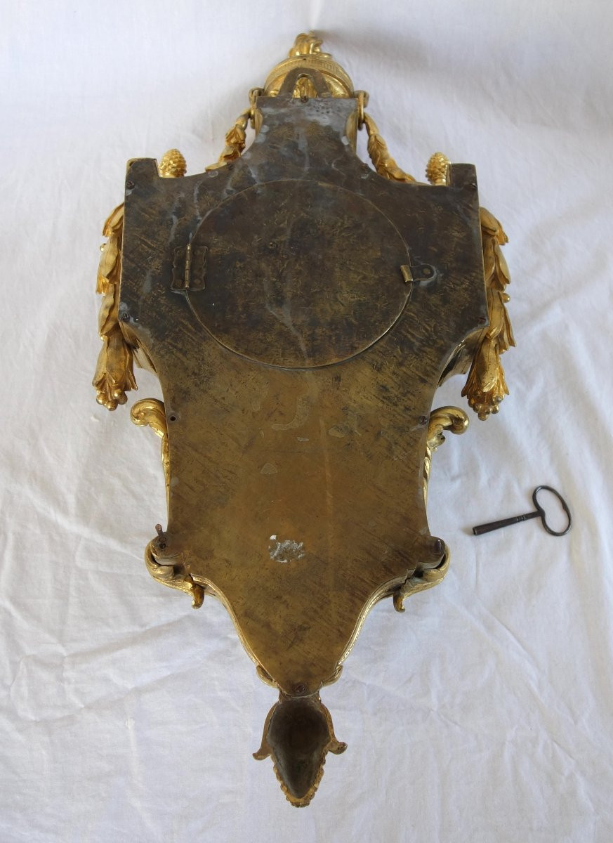 Osmond : cartel en bronze ciselé et doré d'époque Louis XVI - signé-photo-7