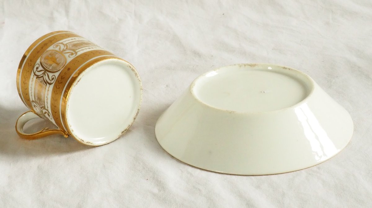 Directoire Period White And Gold Paris Porcelain Litron Cup - Late 18th Century-photo-8