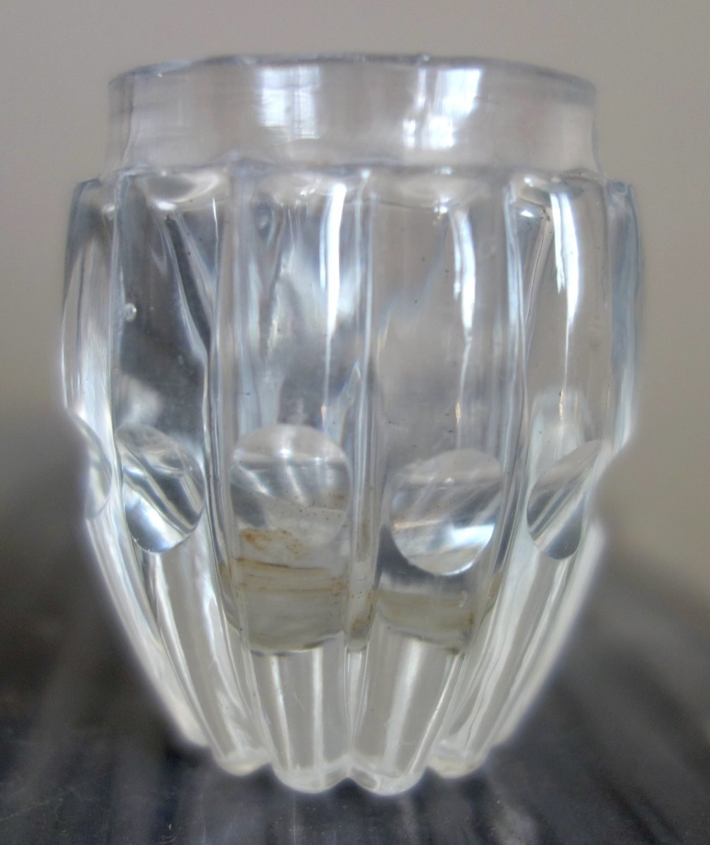 Cave à liqueur d'époque Empire en cristal du Creusot et acajou - complète avec ses verres-photo-5